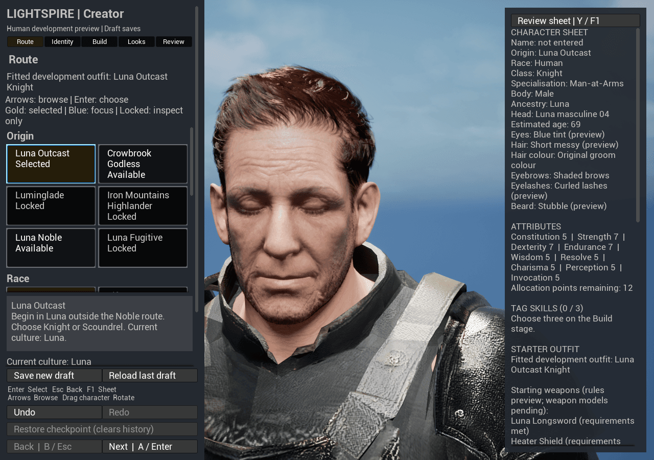 Work-in-progress masculine Human face preset